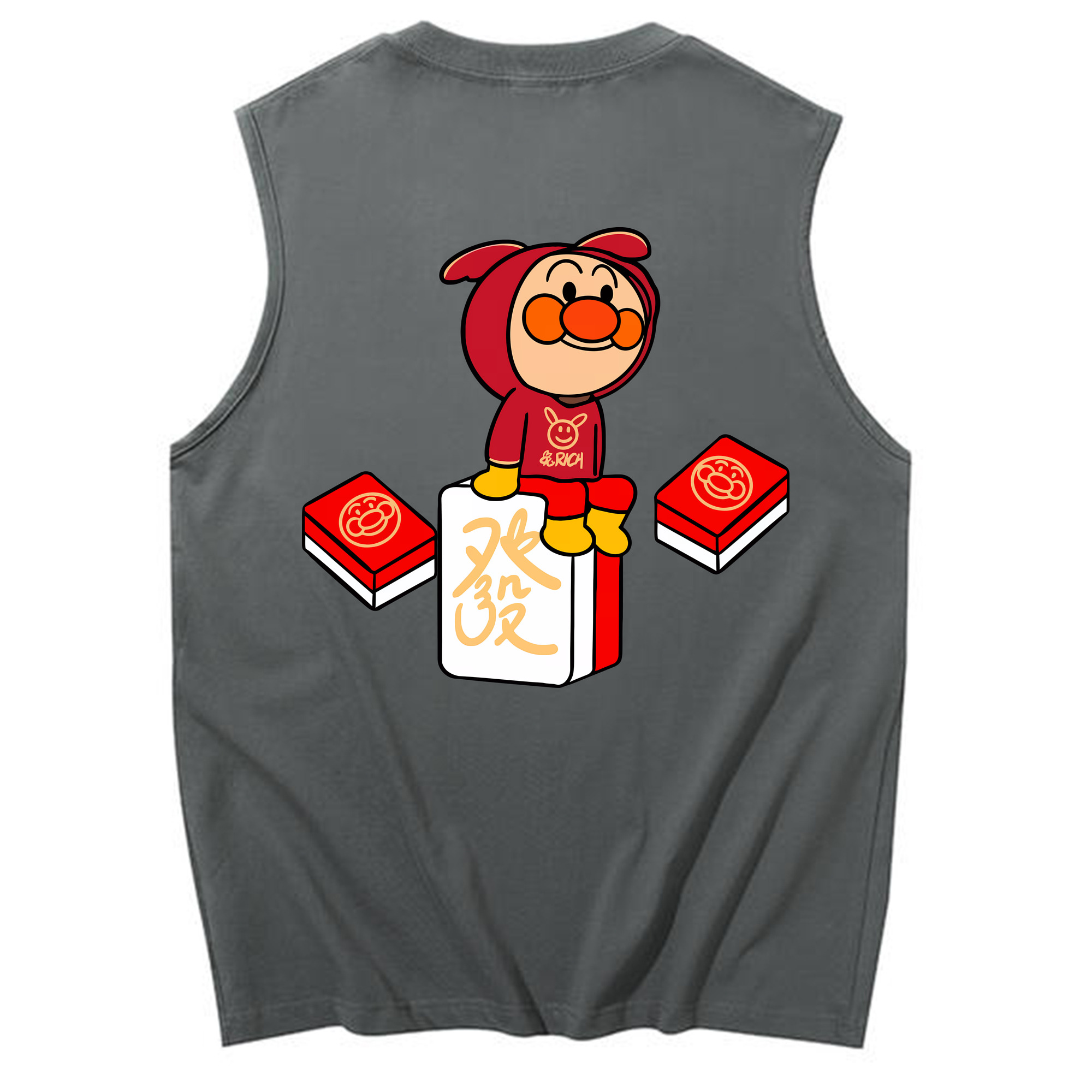 （画像用） アンパンマン Anpanman コットン100％タンクトップ（背面プリント）